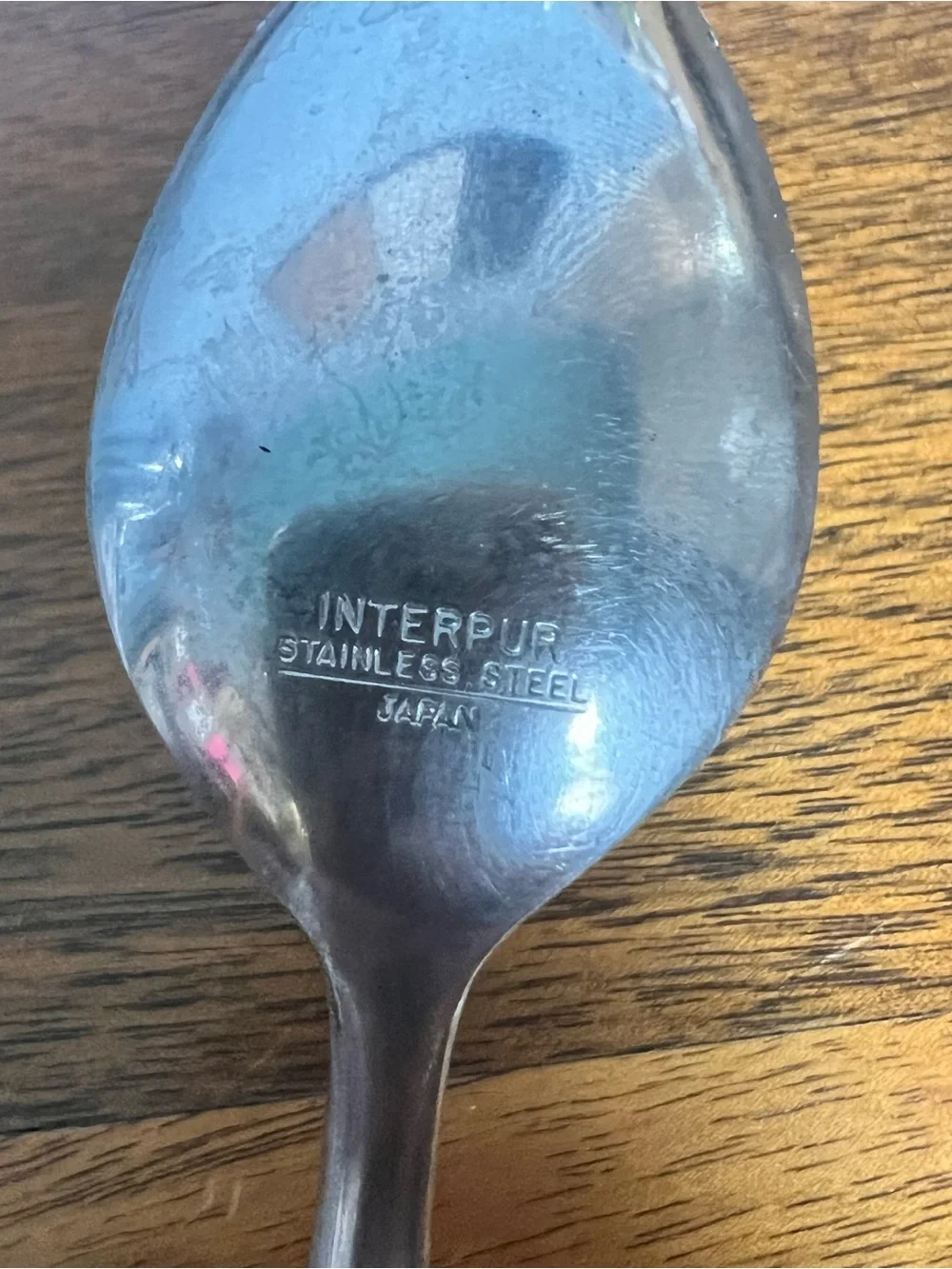 MCM Mid-Century Interpur Stainless Steel Spoon Brown Wood Handles Japan Set of 6